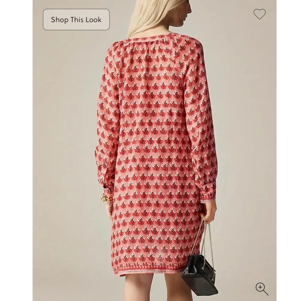 J. Crew Sz XS Cabana Mini Dress in Block-print Ramie $198